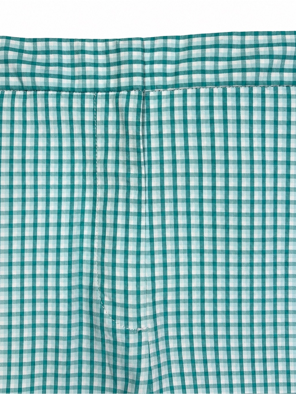 Talbots Heritage Gingham Bermuda Shorts Women’s Size 12 Long Aqua White - Picture 3 of 6